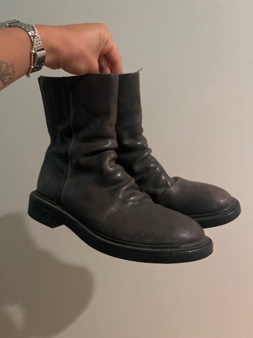 MOMA back zip ankle boots
